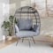 Flash Furniture Zola Gray Oversized Wicker Egg Swivel Lounge Chair w/4 Cushions SB-C-335-GY-GY-GG - alternate 1